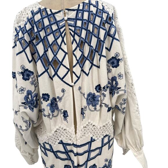 ASOS Curve White and Blue Maxi Dress - Picture 13 of 16